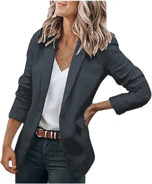 Lightweight Blazers for Women Summer Long Sleeve Open Front Casual Blazer Jacket Lightweight Office Work Business