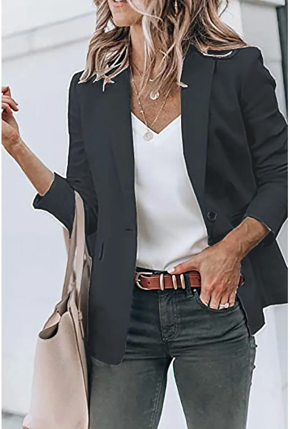 Lightweight Blazers for Women Summer Long Sleeve Open Front Casual Blazer Jacket Lightweight Office Work Business