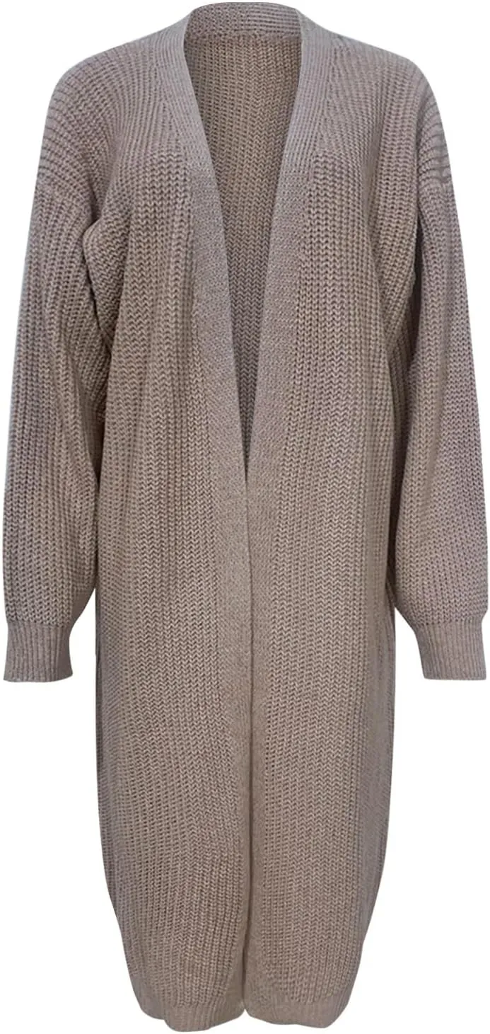 Lightweight Knit Cardigan for Women Long Sleeve Open Front Cardigan Sweaters for Summer Office Wear Solid Knit Ribbed Coat