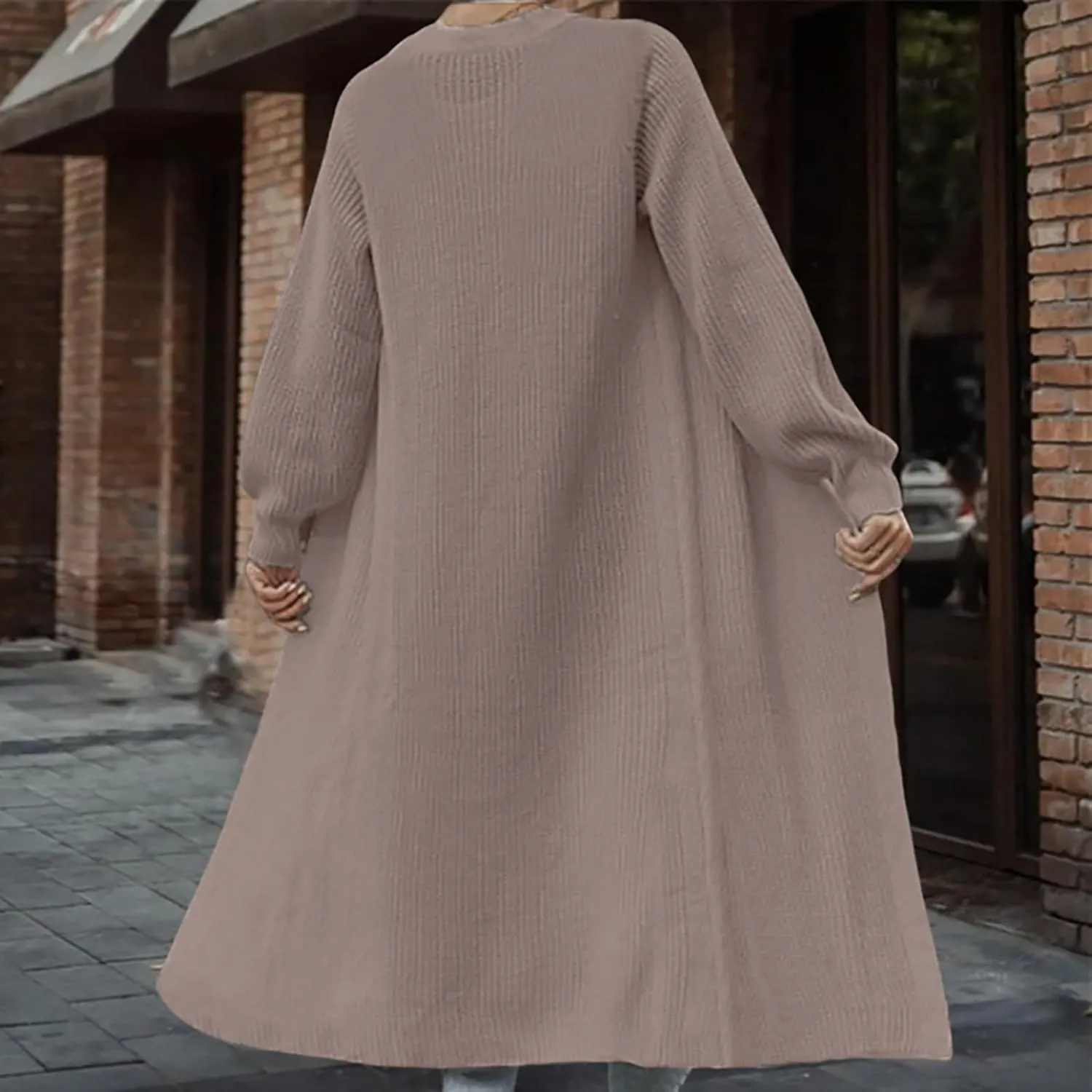 Lightweight Knit Cardigan for Women Long Sleeve Open Front Cardigan Sweaters for Summer Office Wear Solid Knit Ribbed Coat