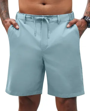 Linen Shorts for Men - Casual Beach Shorts with Pockets and Drawstring