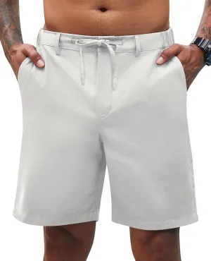 Linen Shorts for Men - Casual Beach Shorts with Pockets and Drawstring