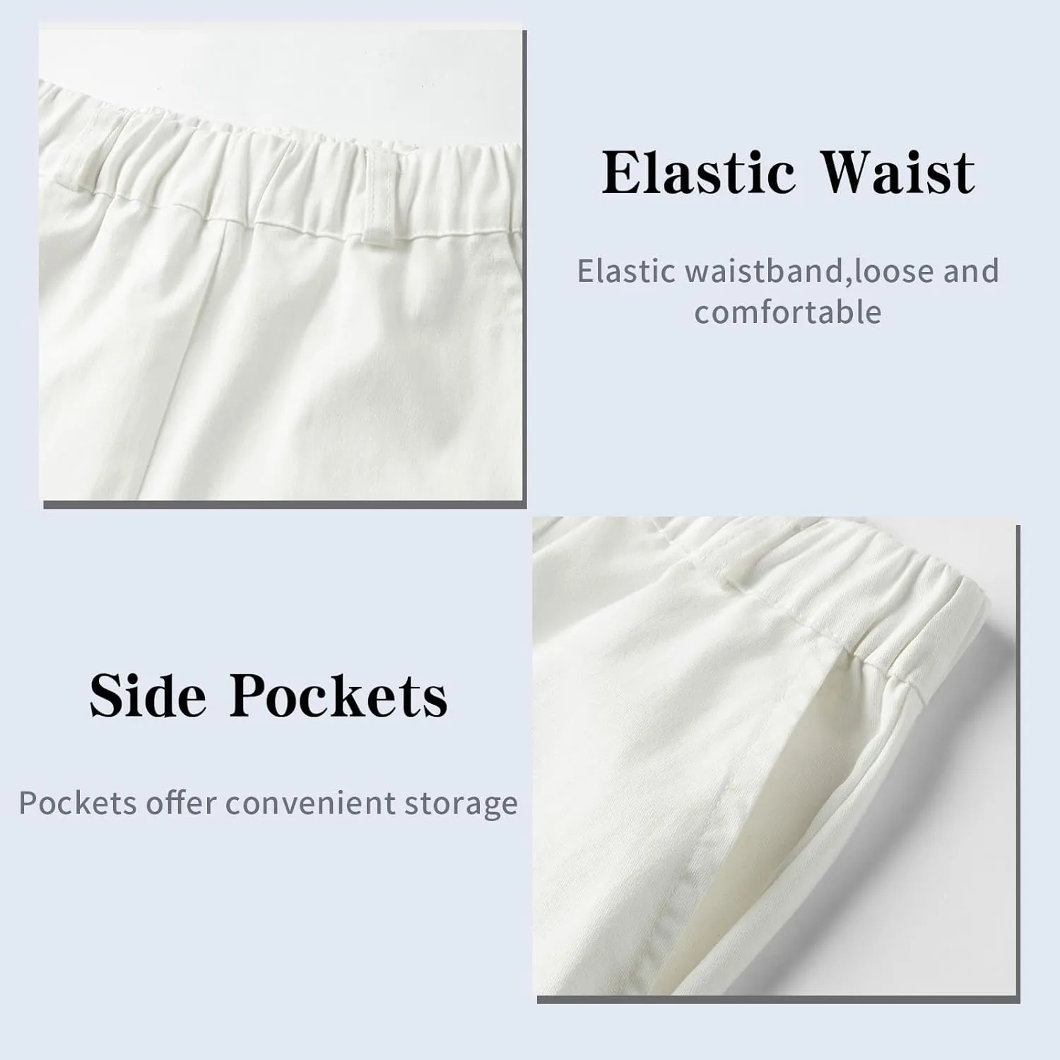 LittleSpring Boys Uniform Shorts Pull On Flat Front School Performance Shorts