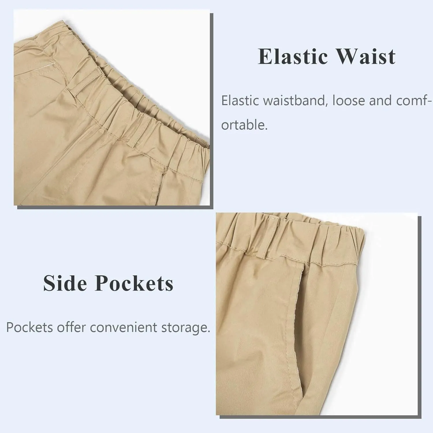 LittleSpring Boys Uniform Shorts Pull On Flat Front School Performance Shorts