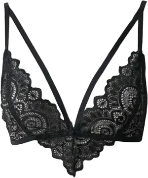 Maiyifu-GJ Women's Two Piece Lingerie Set Sexy Lace Strap Bralette Bra and Panty Sets Floral Teddy Push Up Underwear Set