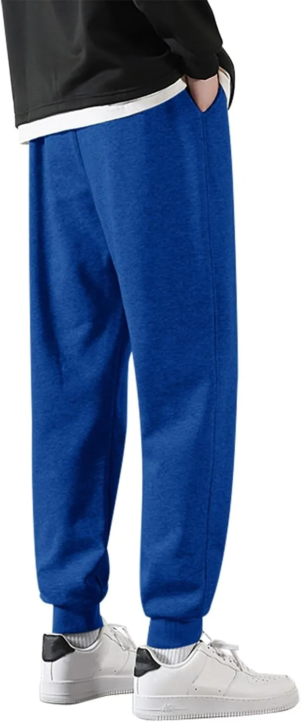 Marine Royal Men's Sweatpants Stretch Waist Drawstring Jogging Pants for Men