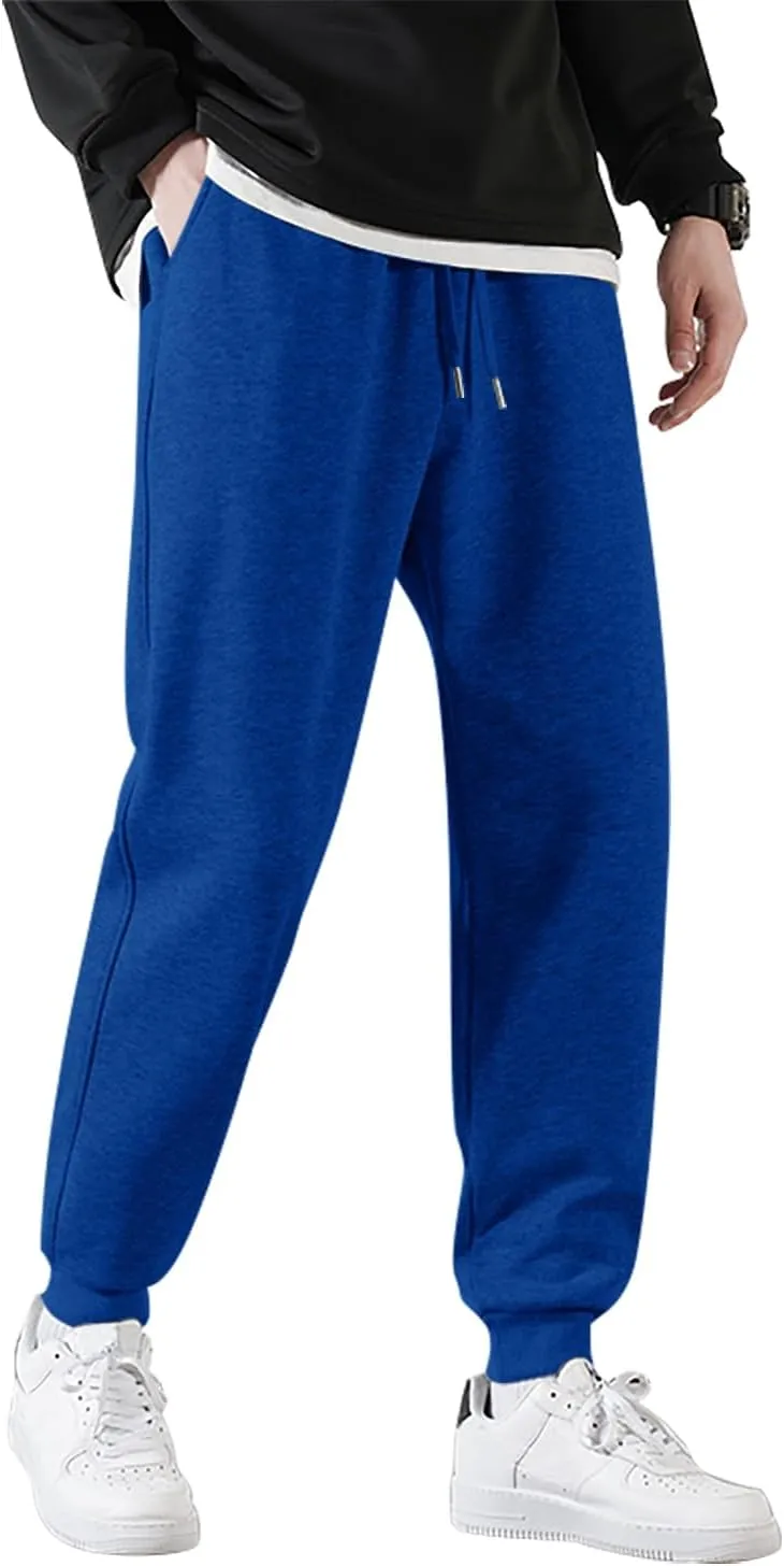 Marine Royal Men's Sweatpants Stretch Waist Drawstring Jogging Pants for Men