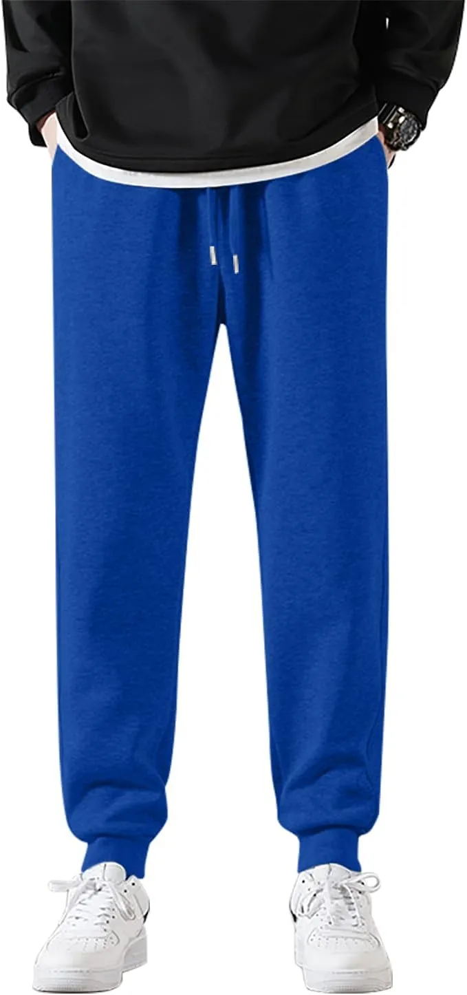 Marine Royal Men's Sweatpants Stretch Waist Drawstring Jogging Pants for Men