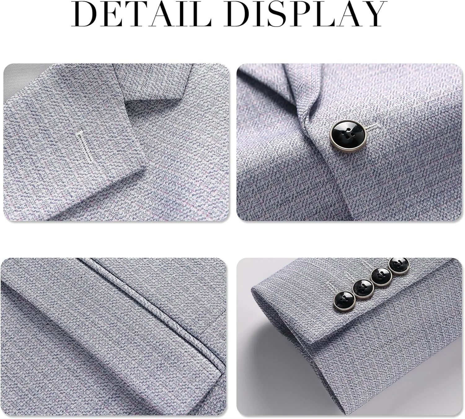 Mens 2 Piece Checked Suit Slim Fit 1 Button Plaid Casual Formal Blazer Pants Set