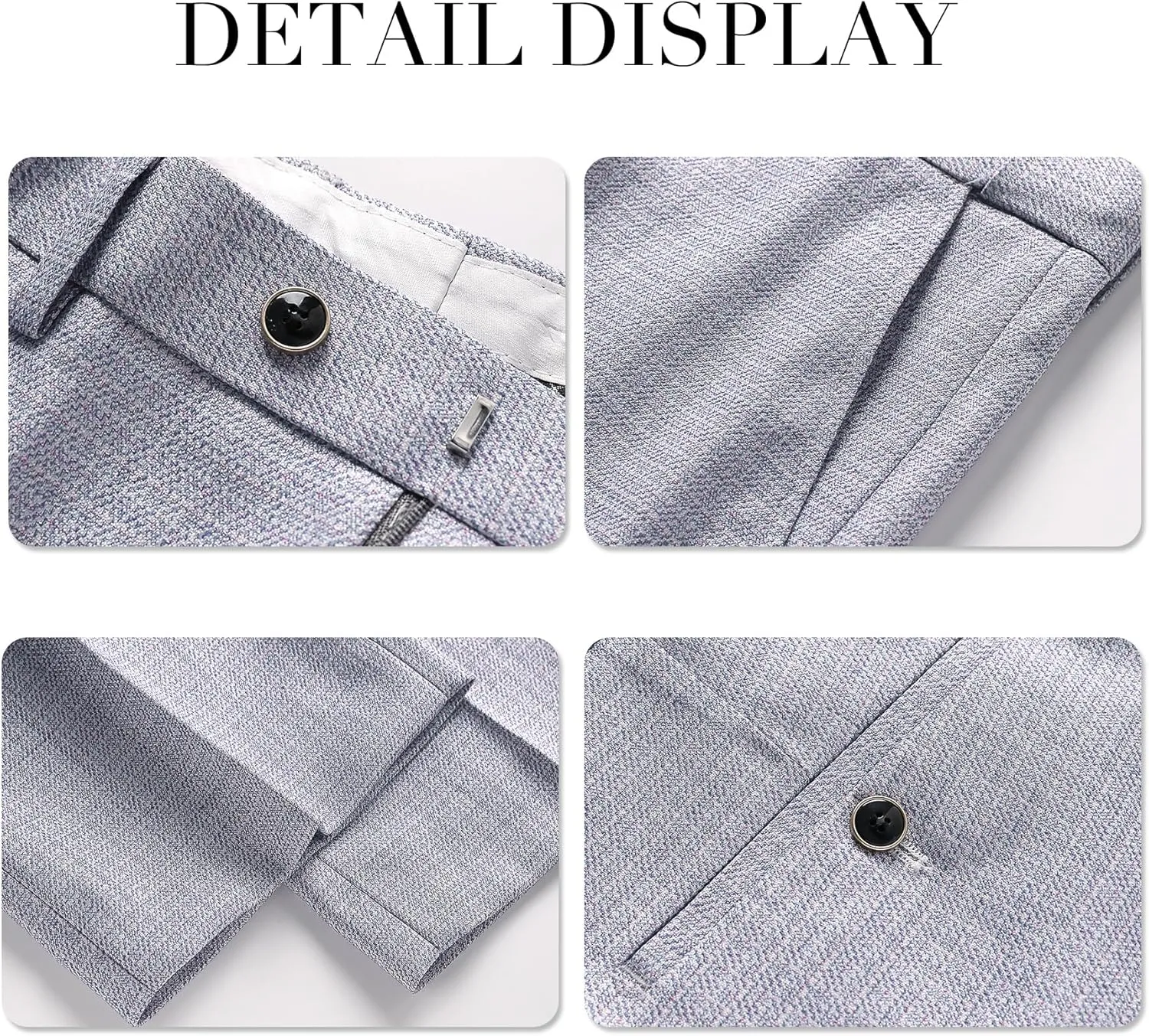 Mens 2 Piece Checked Suit Slim Fit 1 Button Plaid Casual Formal Blazer Pants Set