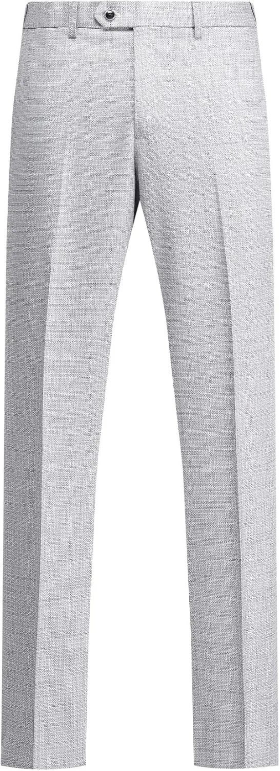 Mens 2 Piece Checked Suit Slim Fit 1 Button Plaid Casual Formal Blazer Pants Set