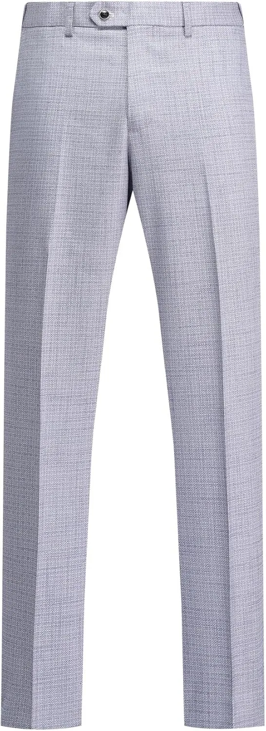 Mens 2 Piece Checked Suit Slim Fit 1 Button Plaid Casual Formal Blazer Pants Set