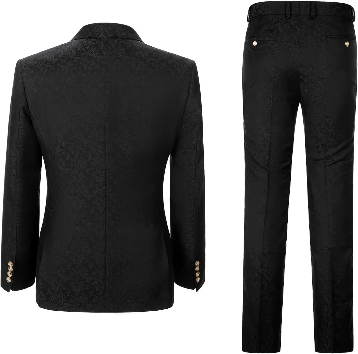Men's 3 Piece Suits Slim Fit Plaid Double Breasted Blazer Vest Pants Set Wedding Party Tuxedo