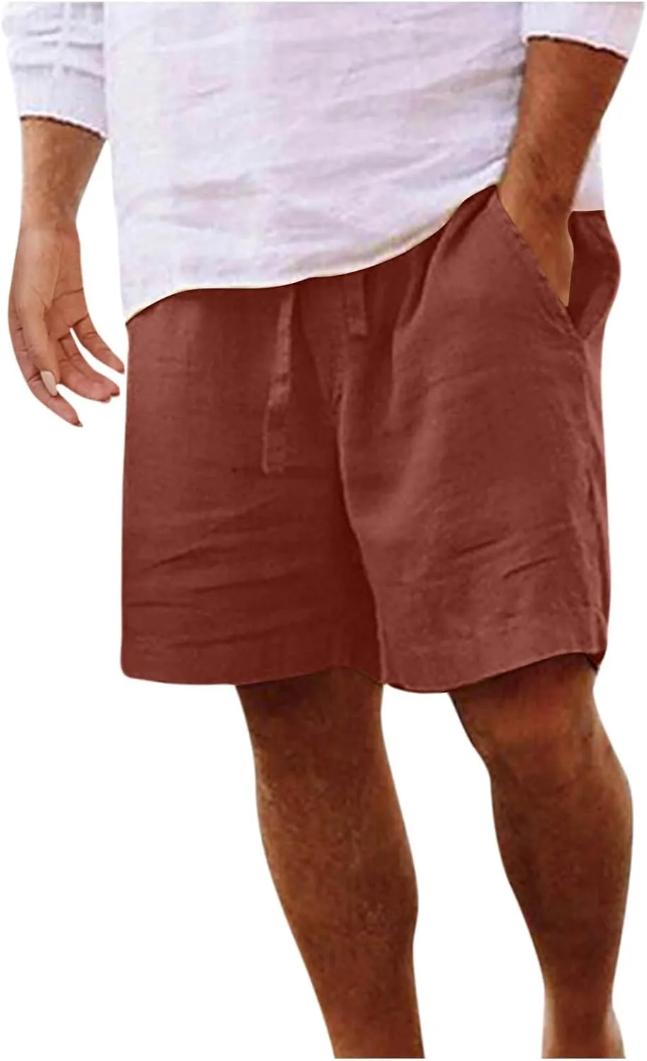 Men's Board Shorts Casual Summer Baggy Bermuda Linen Shorts Comfy Drawstring Resort Dress Surf Beach Vacation Clothes