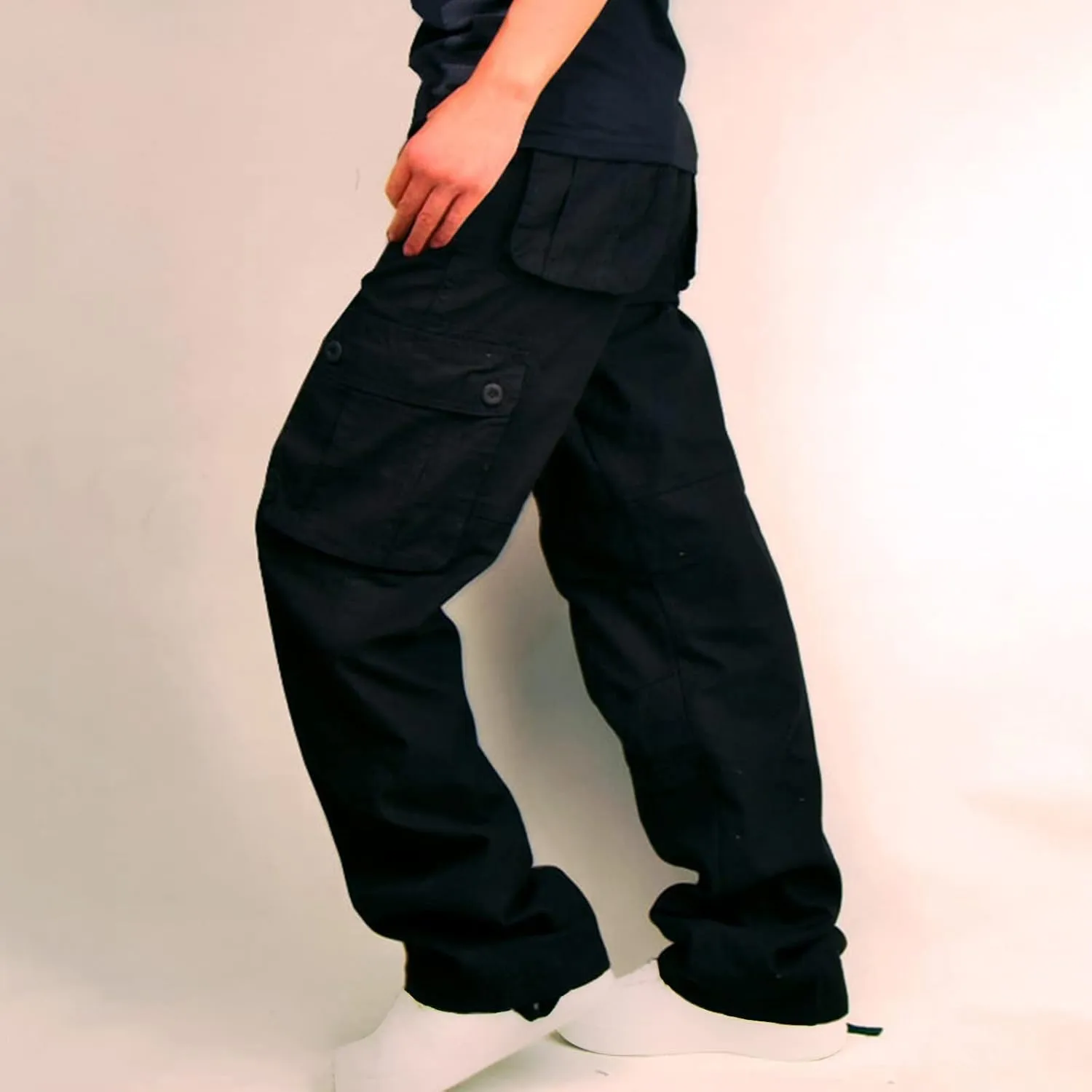 Men's Camo Hiking Pants Lightweight Tactical Pants Fashion Outdoor Stretch Waist Cargo Work Pants with Multi Pockets