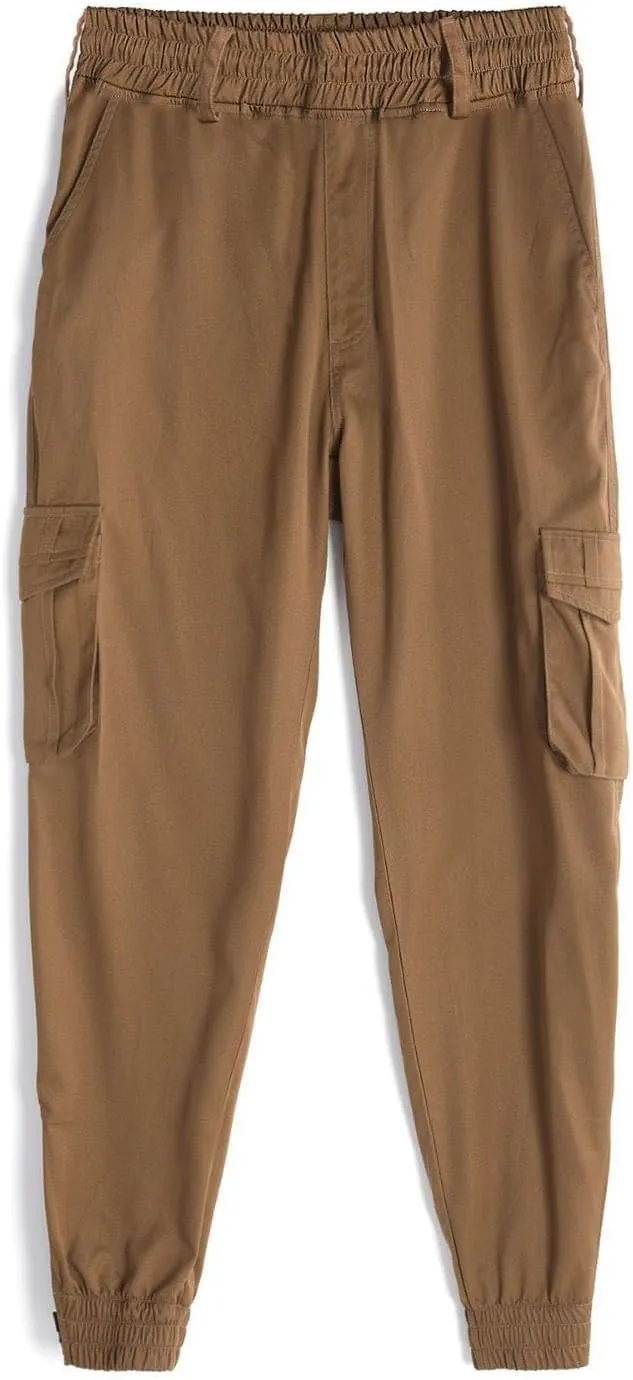 Men's Cargo Pants Made of Cotton Elastic Waist Jogging Trousers Casual Outdoor Trousers 2025