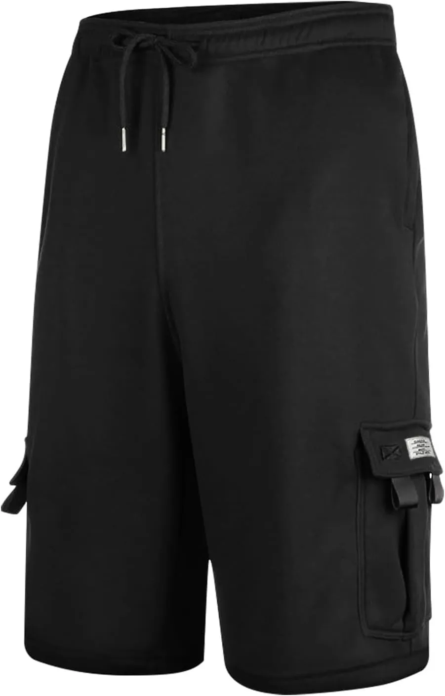 Men's Cargo Shorts Drawstring Elastic Waist Baggy Sports Sweat Shorts Big Tall Running Workout Shorts with Pockets