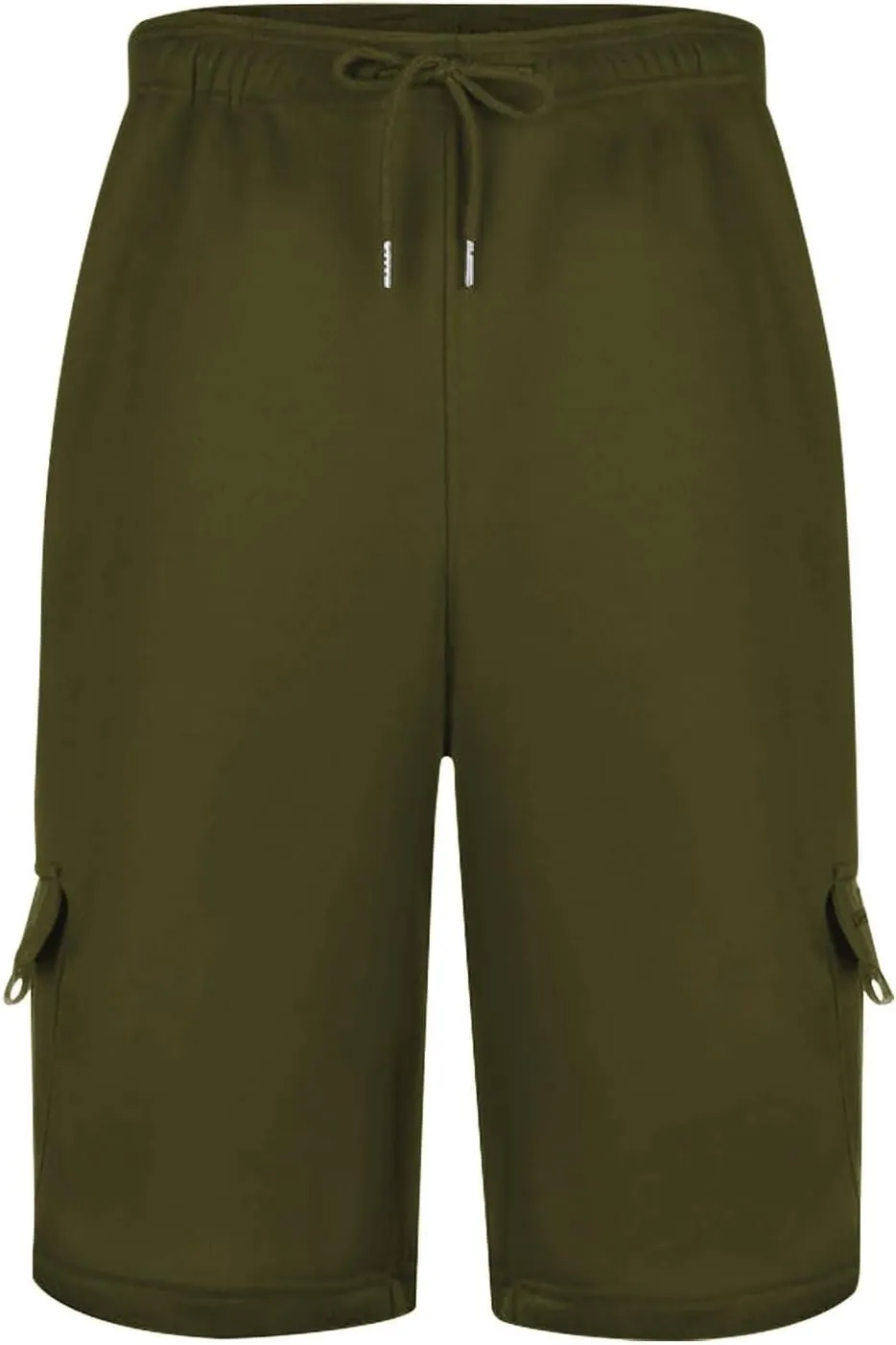 Men's Cargo Shorts Drawstring Elastic Waist Baggy Sports Sweat Shorts Big Tall Running Workout Shorts with Pockets