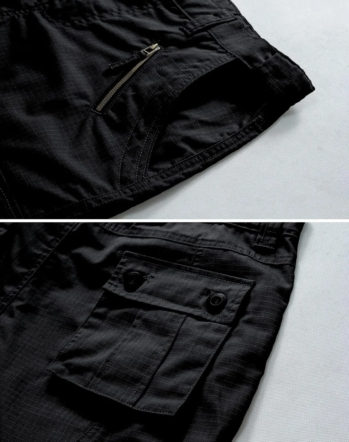 Men's Cargo Shorts Relaxed Fit Elastic Waist Casual Work Shorts 11" Inseam Outdoor Shorts with 6 Pockets