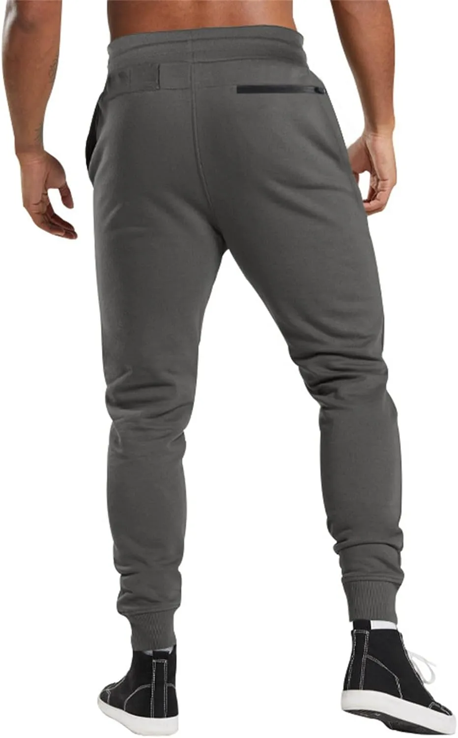 Men's Casual Cargo Pants for Hiking Running Outdoor Drawstring Joggers Sweatpants Sports Tapered Jogging with Pocket