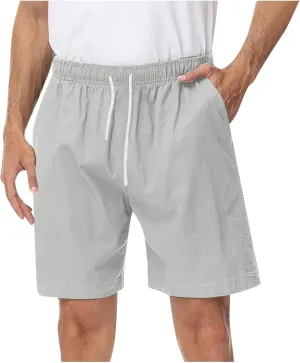 Mens Casual Shorts Stretch Waist Summer Beach Shorts with Pockets Lightweight Summer Hiking Work Shorts