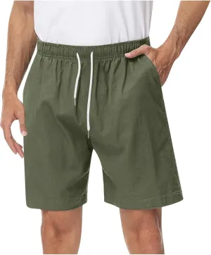 Mens Casual Shorts Stretch Waist Summer Beach Shorts with Pockets Lightweight Summer Hiking Work Shorts