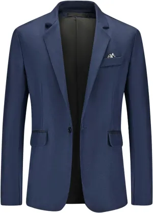 Mens Casual Suit Blazer Jackets Lightweight Sports Coat One Button Notched Lapel Slim Fit Business Stylish Blazers