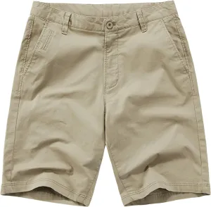 Mens Classic Fit Cotton Cargo Shorts Twill Flat Front Chino Short Flat Front Multi Pocket Casual Utility Hiker Shorts (Khaki,30)