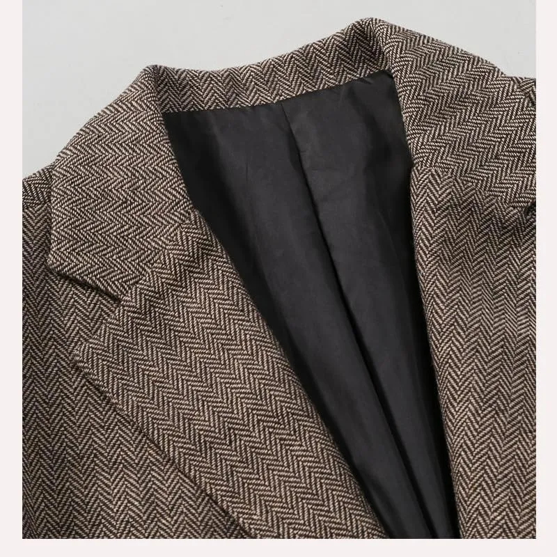 Mens Corduroy Blazers Slim Fit Business Notched Lapel Casual Men Sport Coat One Button Lightweight Suit Jacket