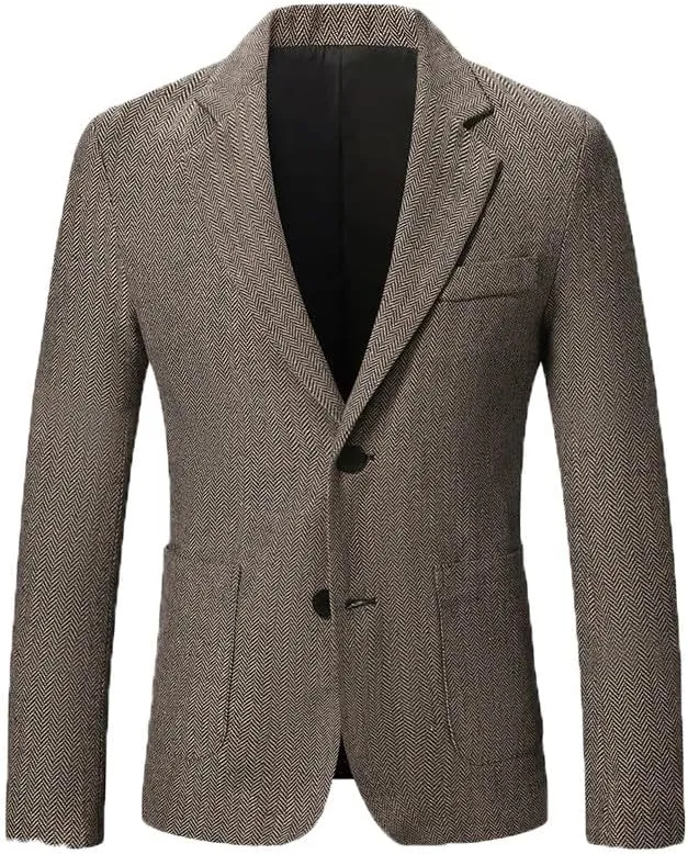 Mens Corduroy Blazers Slim Fit Business Notched Lapel Casual Men Sport Coat One Button Lightweight Suit Jacket