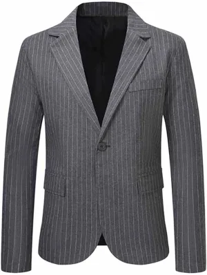 Mens Corduroy Blazers Slim Fit Business Notched Lapel Casual Men Sport Coat One Button Lightweight Suit Jacket