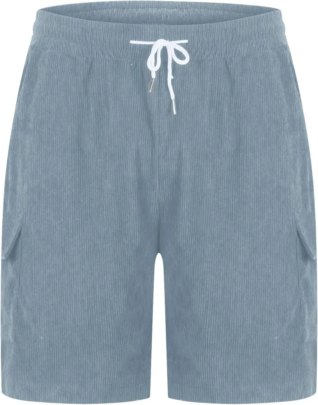 Men's Corduroy Shorts Casual Active Track Shorts Workout Outdoor Fashion Drawstring Lounge Shorts with Pockets