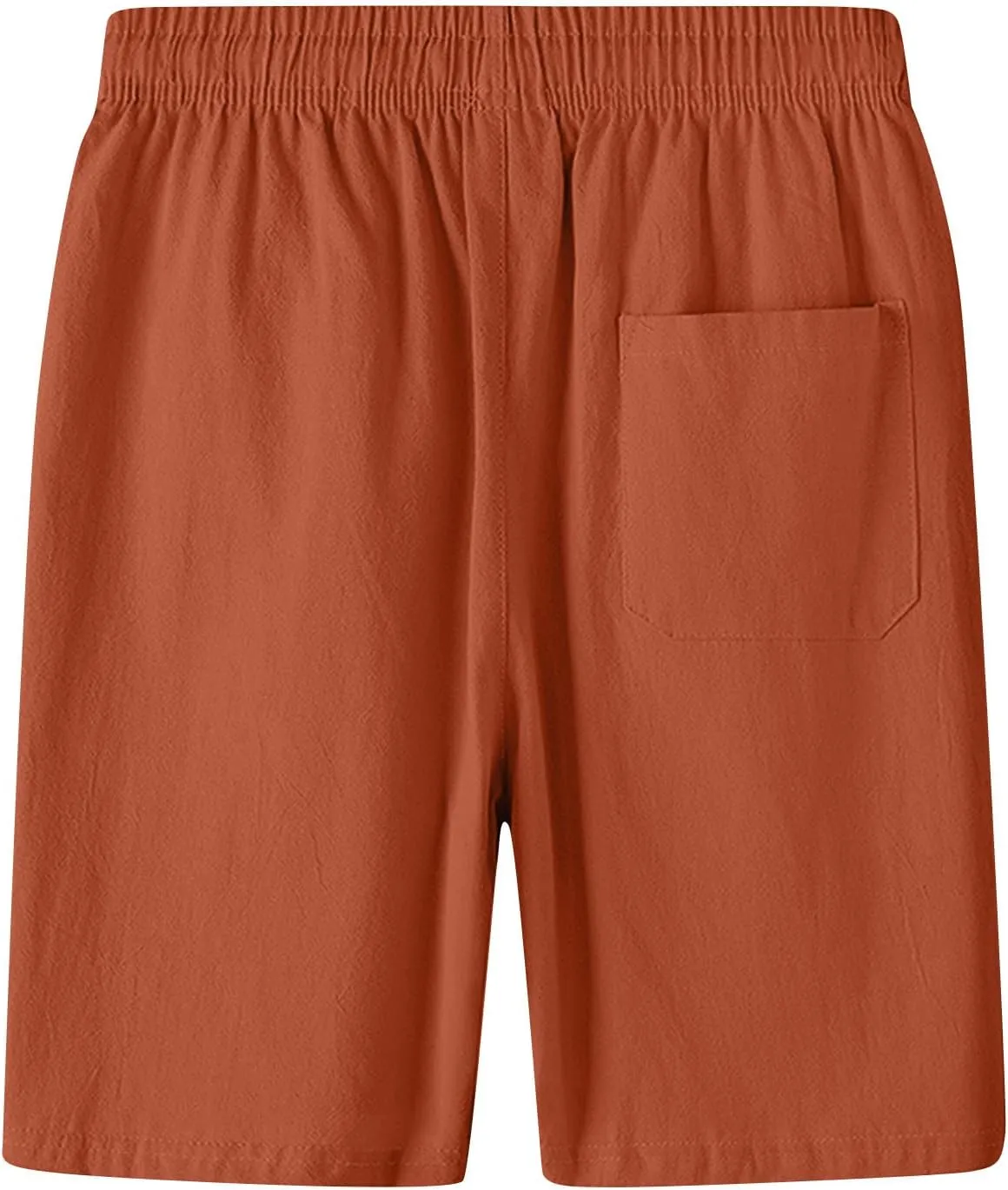 Men's Cotton Blend Shorts Elastic Waist Drawstring Shorts with Pockets Workout Jogger Relaxed Fit Shorts for Men