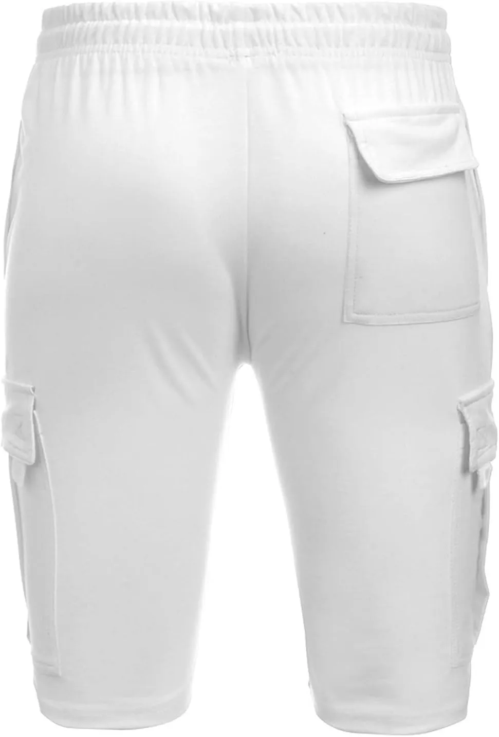 Men's Cotton Cargo Shorts - Drawstring Elastic Waist Relaxed Fit Workout Shorts Lounge Sweat Shorts with Multi-Pockets