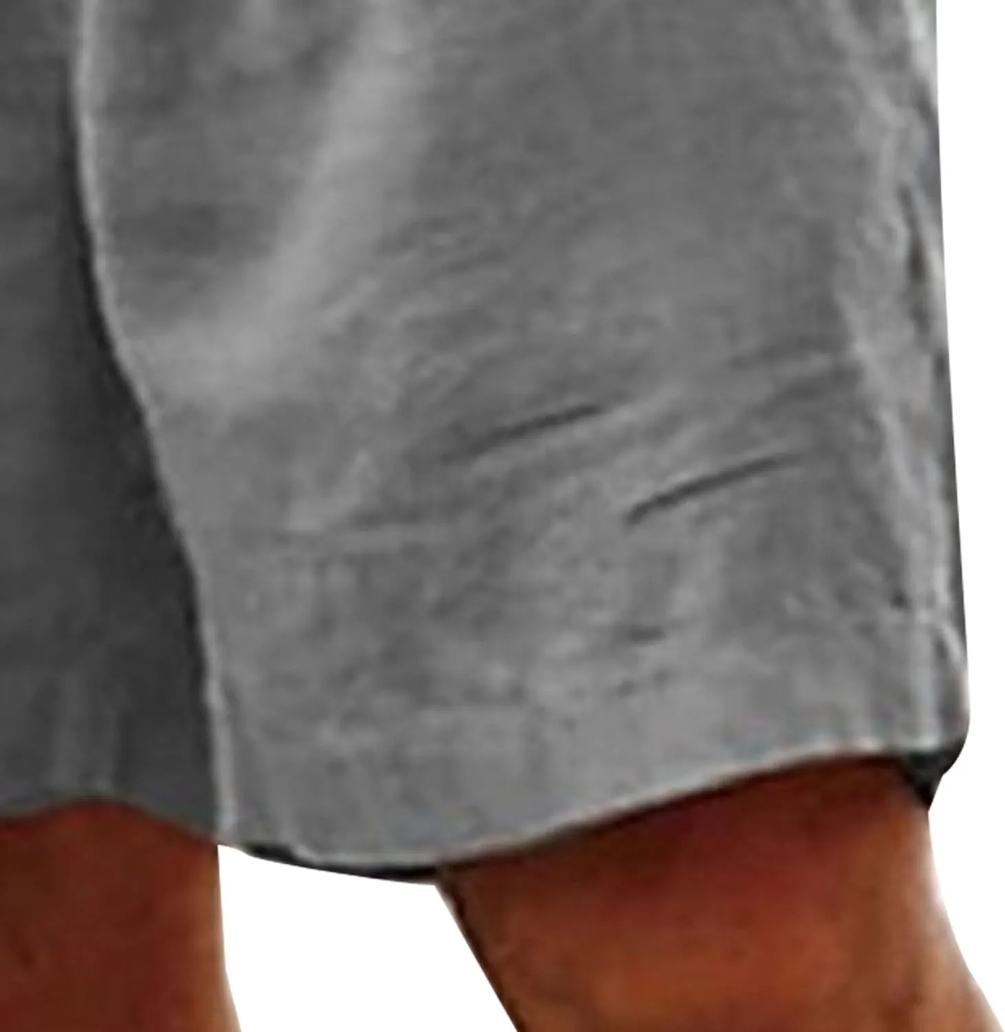 Men's Cotton Linen Elastic Waist Lounge Shorts Solid Beach Golf Shorts with Pockets Casual Drawstring Summer Shorts