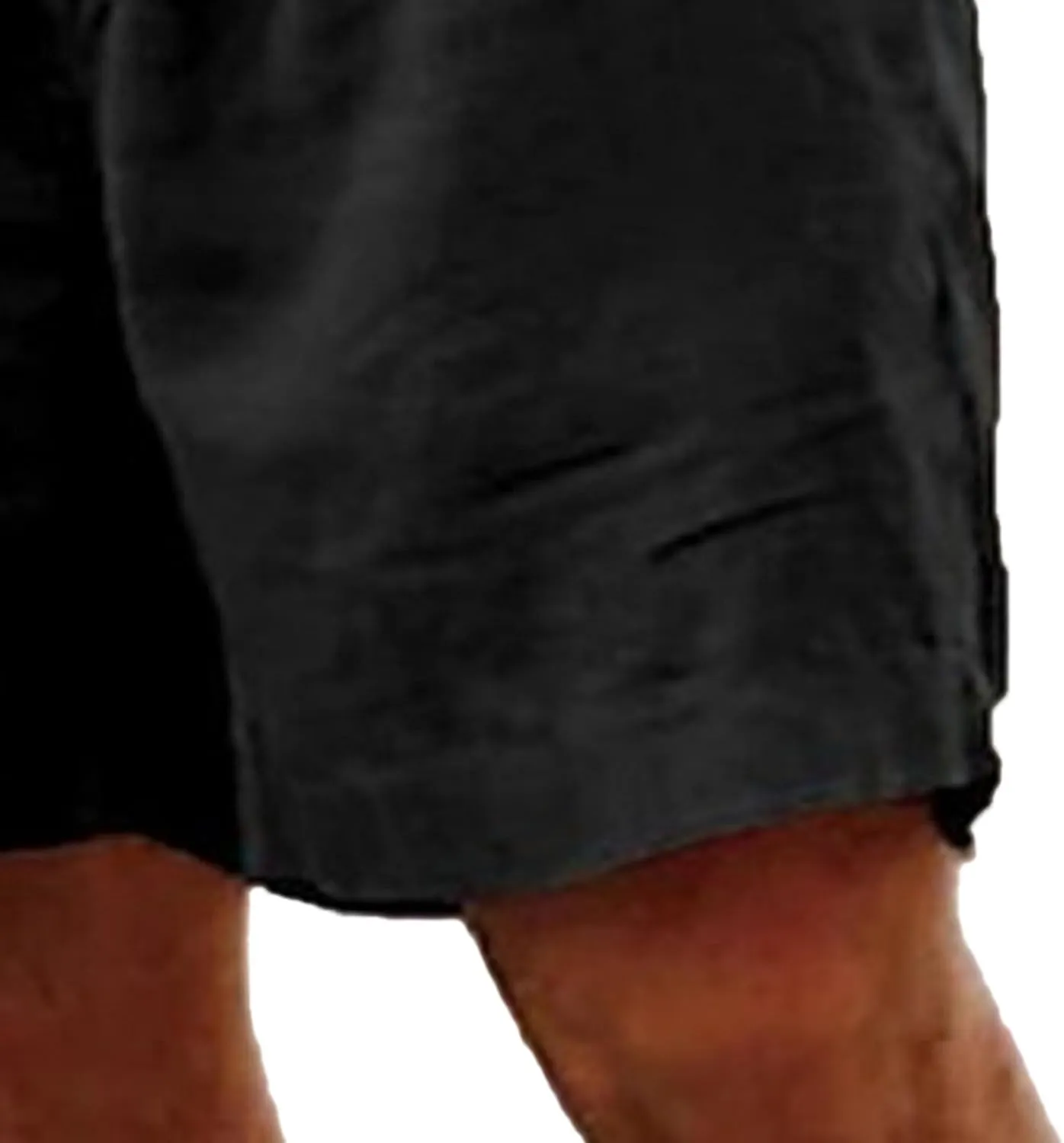 Men's Cotton Linen Elastic Waist Lounge Shorts Solid Beach Golf Shorts with Pockets Casual Drawstring Summer Shorts