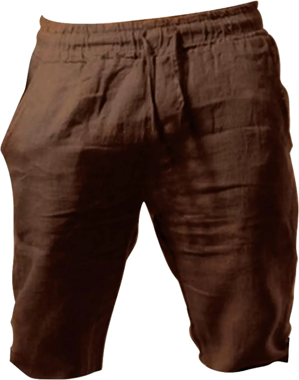 Men's Cotton Linen Shorts 2025 Summer Lightweight Breathable Running Beach SweatShorts Waist Drawstring Lounge Pants