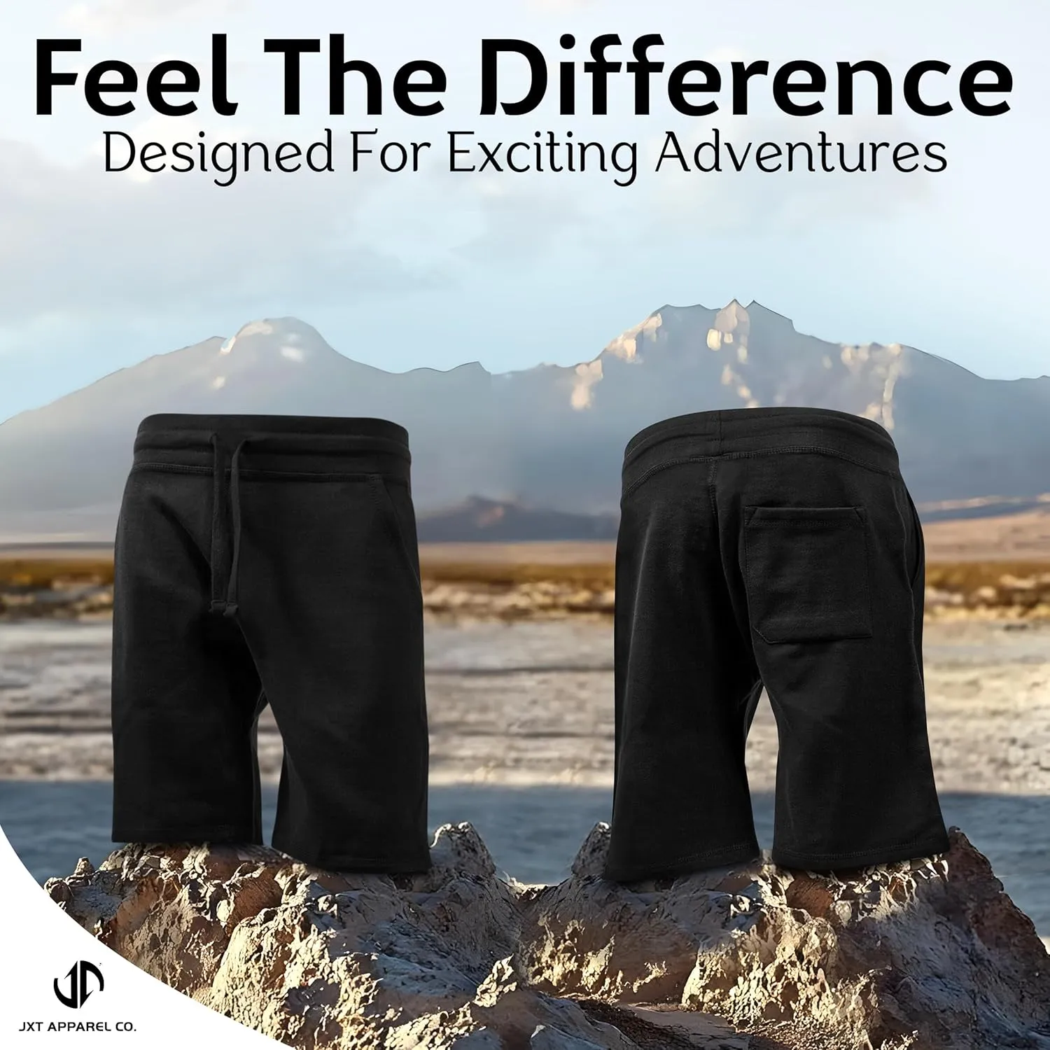 Mens Fleece Shorts with Pockets - 9 Oz Relaxed Fit Men's Sweat Shorts with Secure Draw Cords