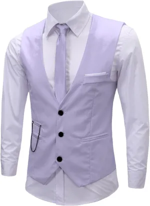 Men's Formal Dress Vest Business Slim Fit Sleeveless Tuxedo Suit Vest Waistcoat