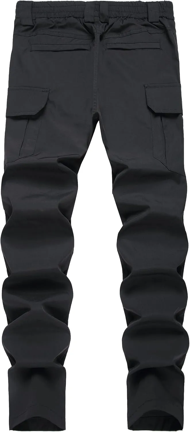 Men's Hiking Pants Lightweight Quick Dry Tactical Pants Fashion Outdoor Waterproof Stretch Waist Cargo Work Pant
