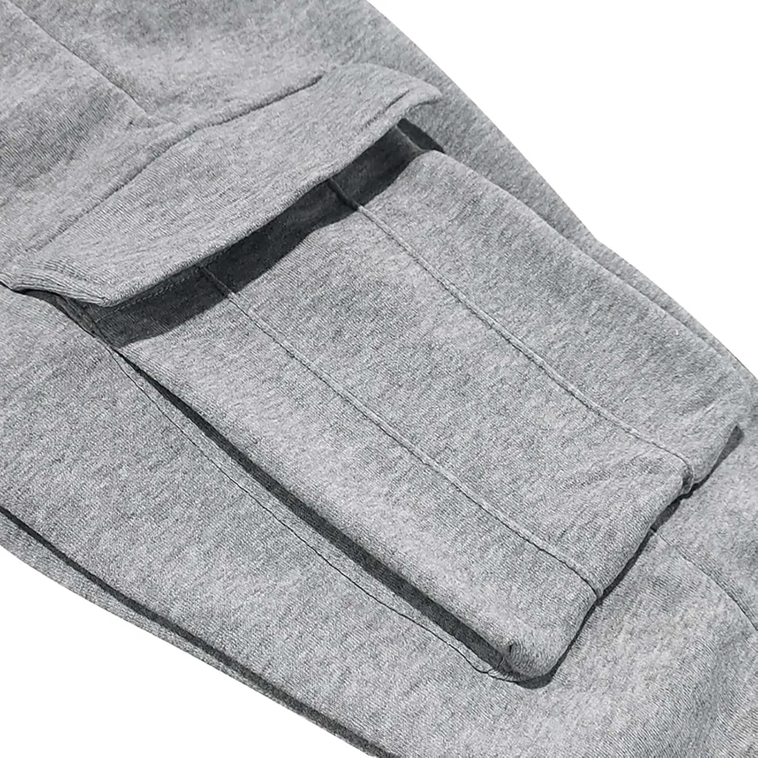 Mens Jogger Sweatpants Open Bottom Warm Fleece Lined Cargo Pants Relaxed Fit Tapered Winter Work Pants with Pockets