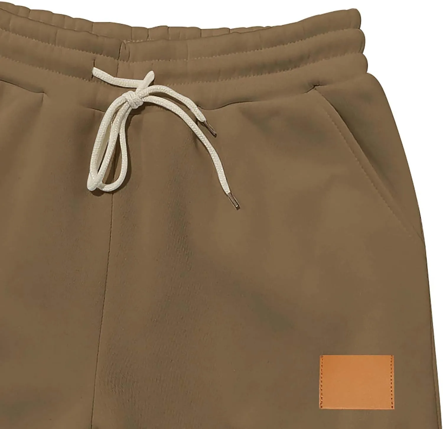 Mens Jogger Sweatpants Open Bottom Warm Fleece Lined Cargo Pants Relaxed Fit Tapered Winter Work Pants with Pockets