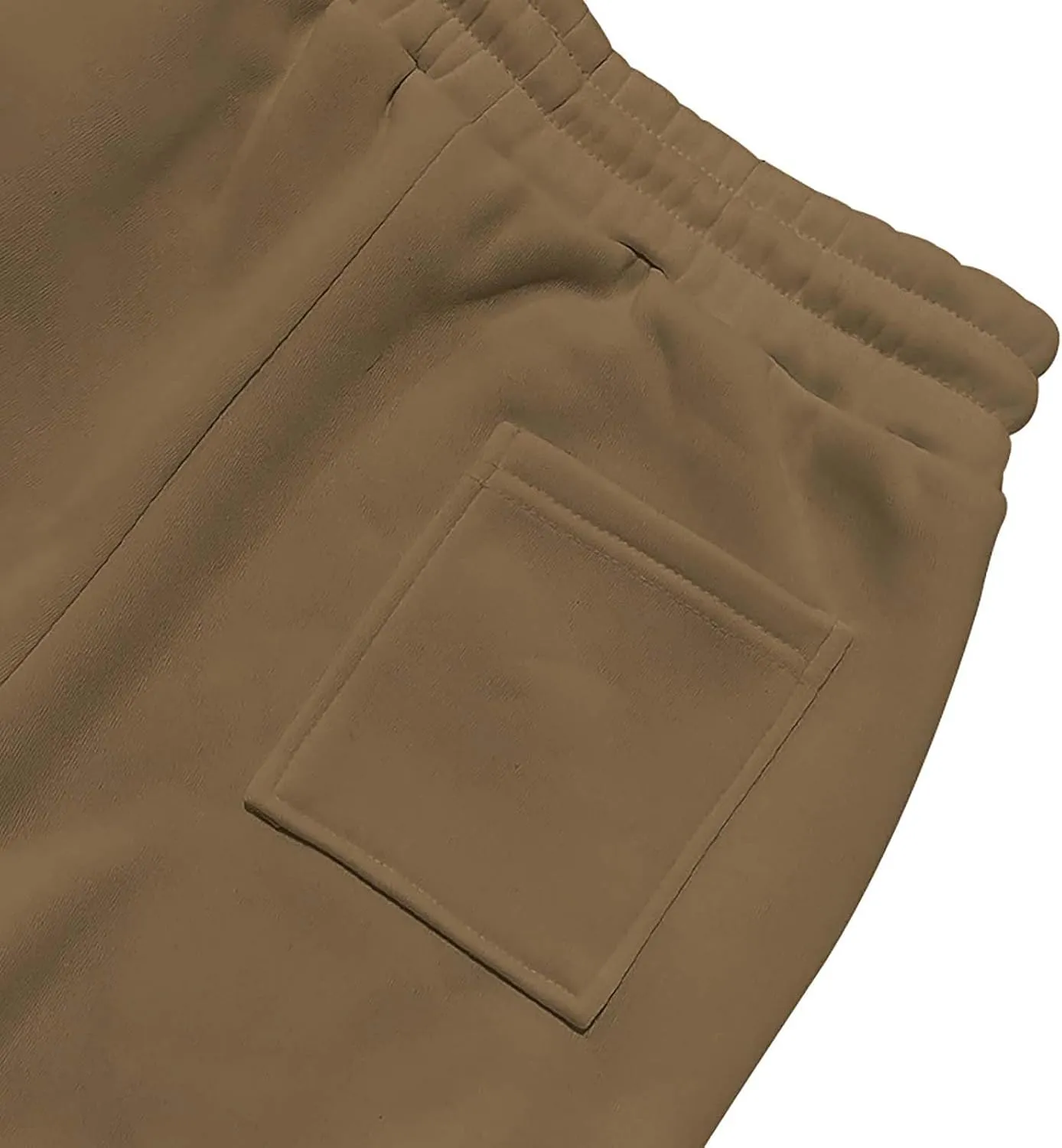 Mens Jogger Sweatpants Open Bottom Warm Fleece Lined Cargo Pants Relaxed Fit Tapered Winter Work Pants with Pockets