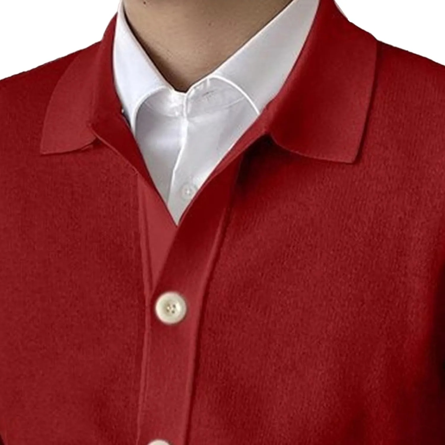 Men's Lapel Knitted Open Sweater Button Down Solid Knitwear Fall Warm Tops Long Sleeve V Neck Cardigans
