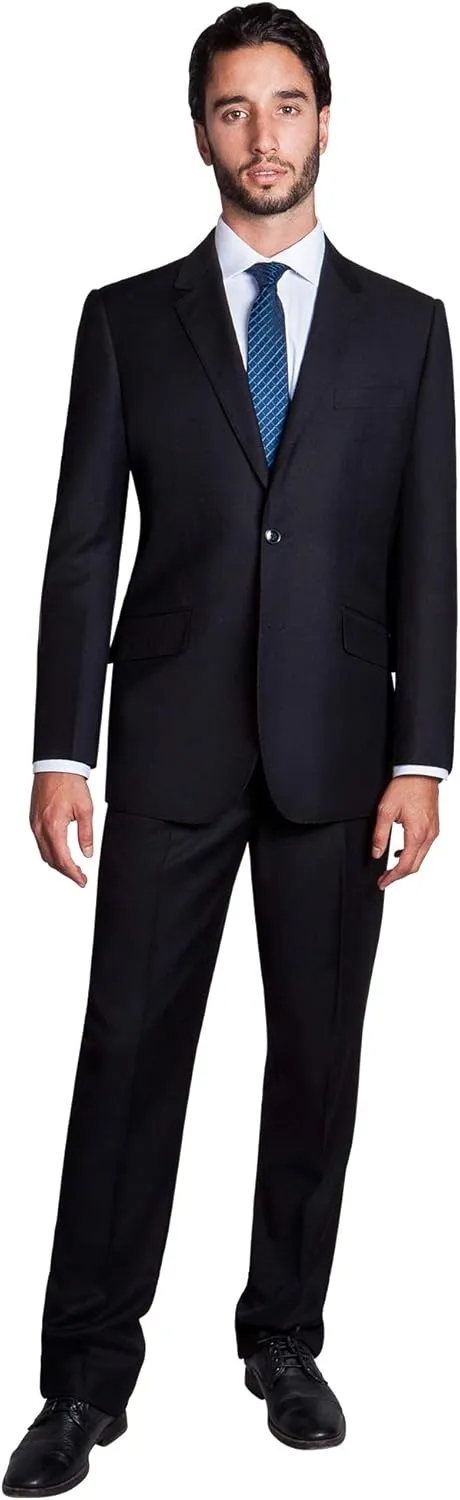 Men's Modern Fit 2 Piece Italian Suit Two Button Wool Blazer & Trousers Smart Party Formal Suits