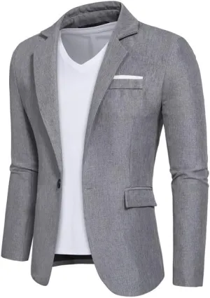 Mens Plaid Blazers Casual Sport Coat 1 Button Suit Jacket Slim Fit Notched Lapel Lightweight Jackets for Daily