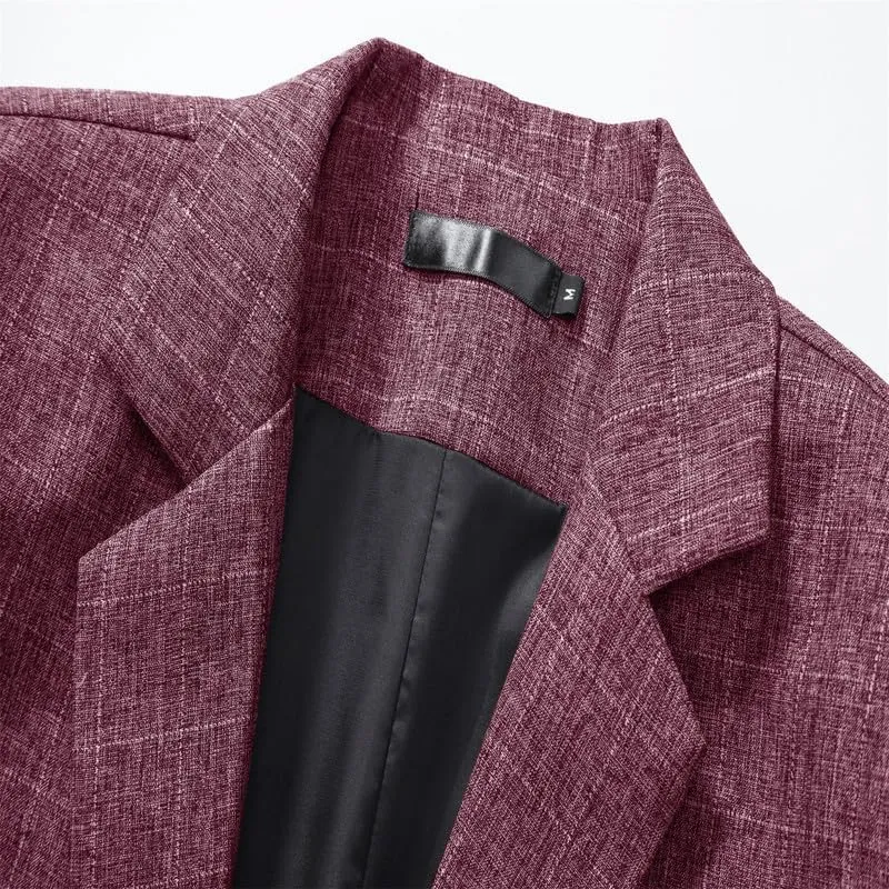 Mens Plaid Blazers Casual Sport Coat 1 Button Suit Jacket Slim Fit Notched Lapel Lightweight Jackets for Daily