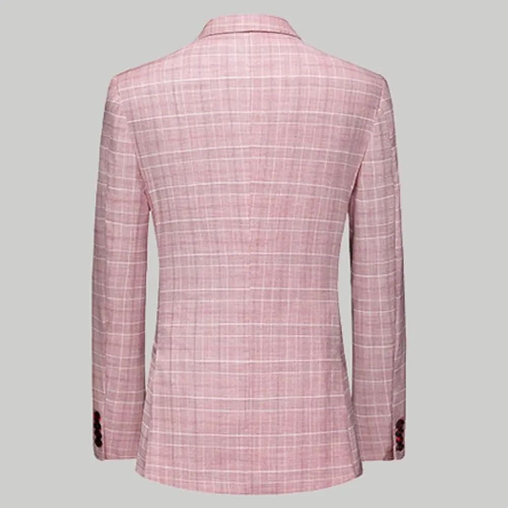 Mens Plaid Blazers Casual Sport Coat 1 Button Suit Jacket Slim Fit Notched Lapel Lightweight Jackets for Daily