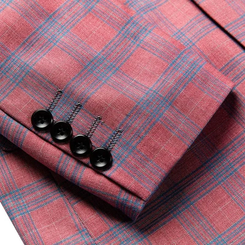 Mens Plaid Blazers Casual Sport Coat 1 Button Suit Jacket Slim Fit Notched Lapel Lightweight Jackets for Daily