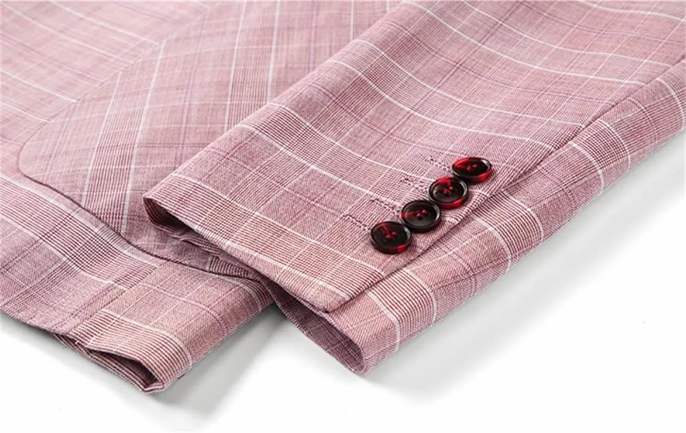 Mens Plaid Blazers Casual Sport Coat 1 Button Suit Jacket Slim Fit Notched Lapel Lightweight Jackets for Daily